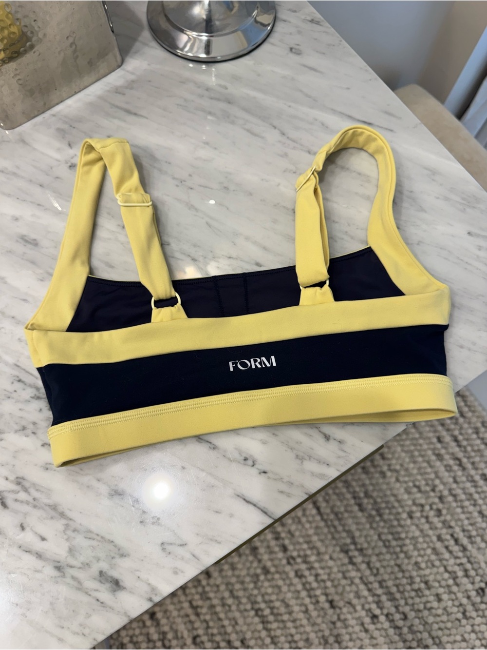 Women’s Yellow & Navy  sport Top - Sporty Bralette